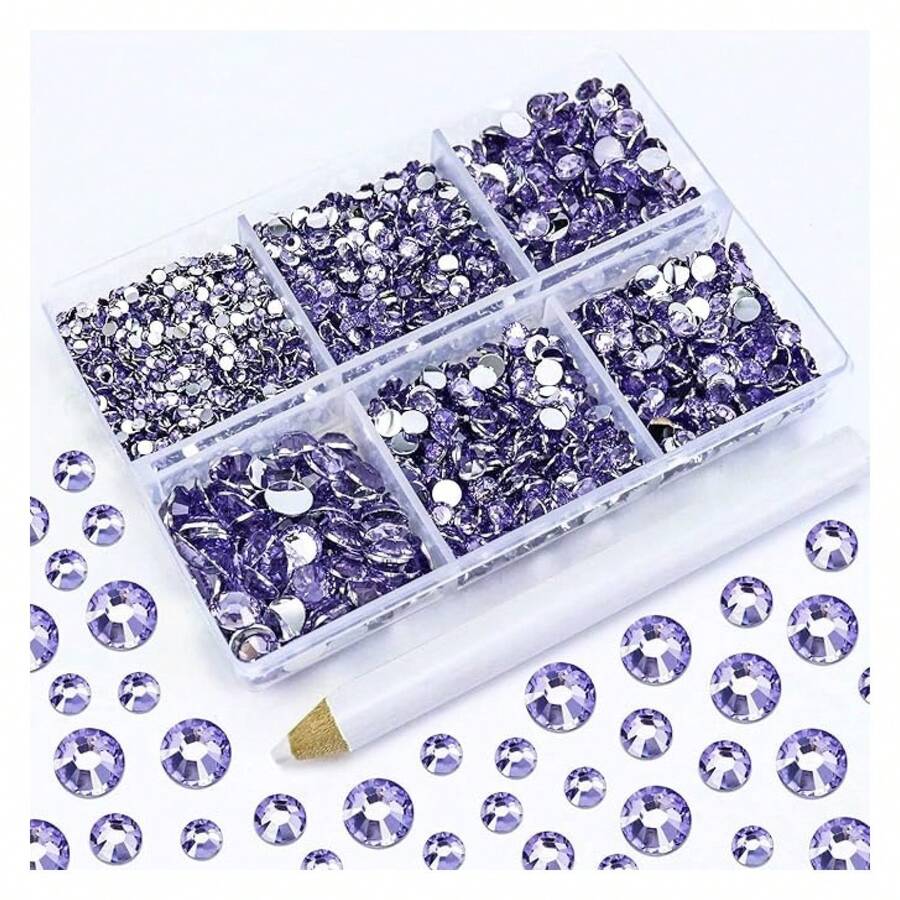 4500PCS Resin Flatback Rhinestone, 2mm 3mm 4mm 5mm 6mm Light Pink Flatback Rhinestones For Tumblers, Nails Art, Mugs, Bottles, Craft Dration, Loose Bling Glitter Gem Stone - 多色110 - 查看 1