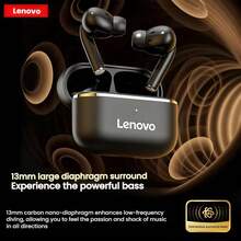 Lenovo Tai nghe không dây thực sự chống ồn chủ động thông minh EA230, Bluetooth 5.4, Chế độ chơi game độ trễ thấp, Tuổi thọ pin dài, Chống nước khi chơi thể thao, Nghe nhạc và gọi điện thoại thông minh phổ thông, Màu đen - màu đen - Xem 1