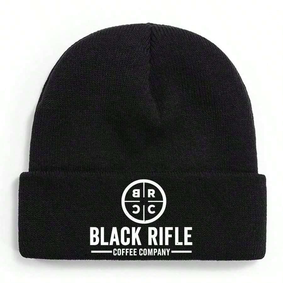 Black Rifle Coffee Company Logo On Green Gradient Background Winter Beanie For Men Women Soft Warm Knit Hat Ski Stocking Cuffed Cap - màu đen - Xem 1