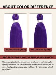 Purple Braiding Hair 30 Inch Pre Stretched Hair Long Straight Crochet Braids Yaki Texture Synthetic Fiber 3 Packs - Multicolor - View 8