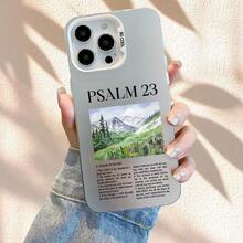 Bible Verse Psalm 23 Pattern Phone Case For IPhone X/XS/XR/7/8/11/12/13/14/15/16/17 Christian Religious Aesthetic Protective Cover - 透銀 - 查看 3