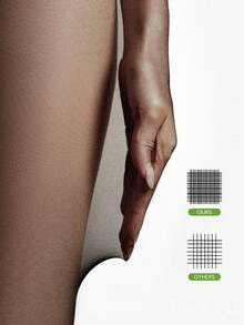 1 Pair Women's Multi-Color Core-Spun Tights, High Waist Leggings Suitable For Everyday Wear - Black - View 4