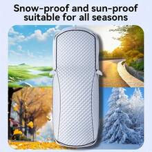 1pc All-Season Multipurpose Large Car Windshield Cover, Snow & Hail Protection, Easy Installation & Storage, Full Windshield Coverage, Reflective Strips For Nighttime Visibility, Fits All Vehicle Models Durable Windshield Protector