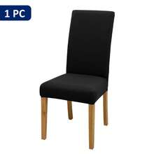 1/4/6pcs Stretch Solid Color Dining Chair Covers, Removable Machine Washable Pure Milk Silk Chair Slipcovers - Black - View 9