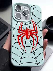 Personality Red Spider Pattern Compatible With Apple Phone 13/15/11/14/17/12/16/ProMax/Pro/Plus/Xs Max/XS/X,Antiskid Silicone Soft Case Four Corner Anti Fall Phone - Màu xanh nhạt - Xem 5
