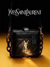 Yves Saint Laurent YSL Damväska Svart Boxy Shoulder Plånbok Dam Julklapp Med Guldlogotyp För Daglig Avslappnad Användning
