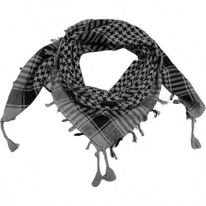 Elu Shemagh Scarf Men - Women/100% Cotton Military Shemagh Keffiyeh Scarf  Tactical Desert Rave Bandana Head Wrap