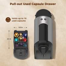 CHULUX Pod Coffee Maker, 1400W Home Espresso Machine For Single And Lungo, Mystic Gray - Grey - View 6