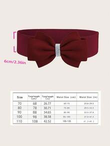 1pc Bow Buckle Waist Belt, Casual Fashion Accessory For Plus Size Dresses - Rum Red - View 5