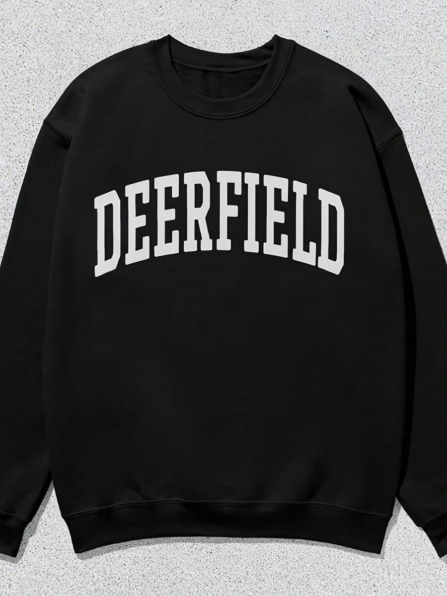 Deerfield Sweatshirt Collegiate Crewneck Sweater Uni,Autumn/Winter Hoodie Autumn Set - 款式24 - 查看 1