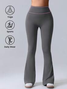 Women's High Waist Flare Leg Pants Legging Seamless Slim Yoga Wide Leg Pants Autumn Winter Clothes Women Pants Elastic Seamless Lift Butt Sports High Waist Pants Gym Wear Women Autumn Outfits ﻿