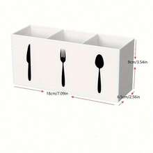 三格亚克力餐具收纳盒 - 耐用塑料材质，适用于厨房和餐厅，可收纳刀叉勺 - 节省空间设计，黑色手柄，非常适合家庭或商业用途，厨房收纳方案 | 现代厨房用具 | 耐用塑料盒、餐具托盘、收纳盒、厨房整理收纳、储物整理、带盖收纳盒 - 彩色 - 查看 2
