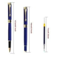 高端行政蓝色圆珠笔/重金属圆珠笔/高级蓝/黑色墨水 - 书写流畅/商务人士及公司礼品/营造极致办公氛围及男士礼品/畅销日记本及签名笔 - 藍色 - 查看 9