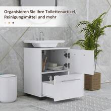 HOMCOM Bathroom Cabinet, Vanity With Sink And Drawer, Compact, Made Of Chipboard, White On Site - 1 - 查看 5