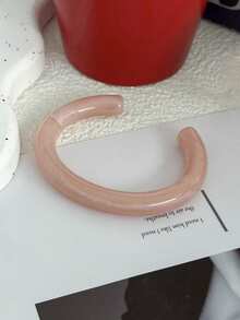 Vòng tay bản rộng bất đối xứng nhuộm màu kẹo Acrylic cho nữ - Hồng - Xem 14