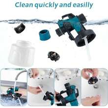 , 800W Pistola para Pintar Eléctrica con Recipiente de 1400ml, Pulverizador de Pintura Multipropósito con 3 Modos de Pulverización y 4 Boquillas para Casas, Paredes, Muebles, Cercas(Pistola de Pintura) - Multicolor - Ver 7