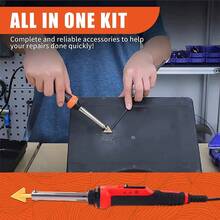 Kit de soldadura de plástico de 100W 110V-220V para PE PVC ABS PP, kit de reparación de parachoques de automóvil, pistola de soldadura de plástico, soldador, soporte, herramientas DIY, kit de soldadura de plástico, herramientas de soldadura - Negro - Ver 4