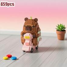 新款 Capybara 拼装积木笔筒，创意组装，可用作桌面装饰和笔筒，合理的节日礼物，适合返校、桌面办公和学习用品 - 彩色 - 查看 15