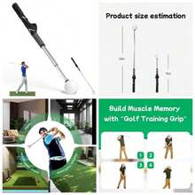 Grip Trainer - Retractable Swing Training Rod With Training Grip Beginners Brofessionalu200B - màu đen - Xem 2