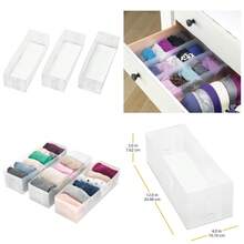 Small Drawer Organizers Set Of 3, Multipurpose Expandable Drawer Dividers And Inserts For Kitchen Utensils, Makeup, Office Supplies, Socks, Underwear, Jewelry, Craft Storage, Customizable Home Organization - 1 - Xem 1