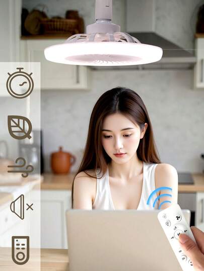 10Inch LED Fan Light, 5 Fan Blades, With Remote Control Function And Aromatherapy Function, Adjustable Color Temperature Brightness Wind Speed, Timing Function, For Bedroom Living Room Study Shop