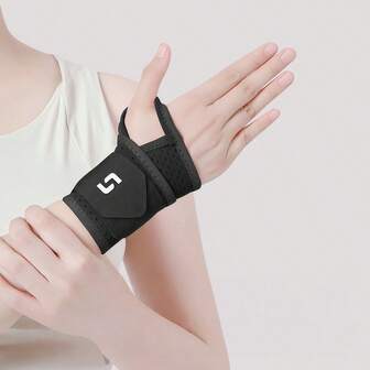 1 st andningsbart handledsskydd, lämpligt för män och kvinnor - justerbart elastiskt sporthandledsskydd - kompressionsrem och stöd för handleden - lämpligt för handledsvård, daglig användning, kontor, träning, fitness, basket