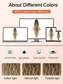 马尾辫接发爪 30 英寸长卷发马尾辫接发爪 蓬松自然假发 女士合成假发 - 彩色 - 查看 9