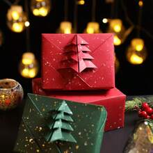 1 pieza Papel de regalo premium con un patrón de cielo estrellado hecho de película dorada. Perfecto para bodas, San Valentín, envoltura de regalos de cumpleaños, y también para hacer sus propios ramos. Disponible en rojo, azul y negro. - 1 pieza - Ver 4