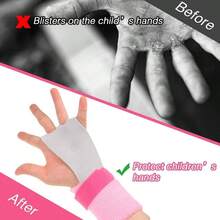 Muequeras de Gimnasia para Jvenes, Juego de 2 Pulseras Deportivas para Gimnasia Proteccin de la Palma y Soporte de Mueca Accesorios Deportivos para Entrenamiento y Ejercicio - CH + negro - Ver 5