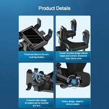 360° Rotatable And Retractable Car Phone Holder, Multifunctional Adjustable Mount, Universal Rearview Mirror Phone Holder For All Mobile Phones,Secure Grip For Navigation While Driving, Stylish Accessory,Flexible Positioning,Christmas - 黑色 - 查看 5