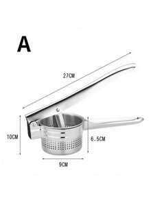不锈钢土豆压榨机，适用于土豆、水果和蔬菜榨汁，可作土豆捣碎器、土豆压泥器、土豆碾压器，厨房烹饪工具 - 彩色 - 查看 2