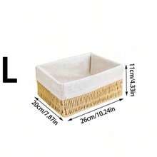 3 Stücke handgefertigter gewebter Aufbewahrungskorb-Set - rustikale khaki & weiße Organizer für Kosmetik, Kleidung und Wohndekoration - perfekt für Wohnzimmer, Dorm, Schlafzimmer und Büro, Dorm Zimmer Grundausstattung | Rustikale Aufbewahrungskörbe | Gewebte Textur, Aufbewahrungskörbe, Geflecht Korb Aufbewahrung, Geflecht Aufbewahrungskorb, Großer Geflecht Korb, Tiefer Geflecht Korb, Raumdekoration, Spielzeugkorb, Geflecht Korb, Korb für Wohndekoration - Khaki - Übersicht 7
