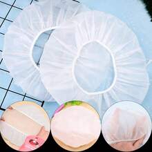Gorros de ducha, 3 unidades, impermeables, de plstico, reutilizables, con banda elstica, para el pelo, para mujeres, mujeres, spa, saln - transparente - Ver 3