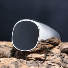 1枚不锈钢摩托车图章戒指，男女通用，送给爸爸或男朋友的礼物，银色和金色可选