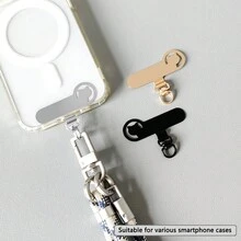 Conjunto de clipes metálicos vazados em formato de gato fofo, conector giratório em aço inoxidável, design em arco que não deforma a capa do celular, moderno e durável, adequado para diversos smartphones. - Multicolorido - Ver 11