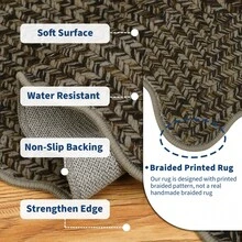 Simple Kitchen Modern Home Decor Area Rug Soft Non Slip Stain Resistant Carpet Thin Non Shedding Printed Floorcover Low Pile Bordered Entrance Runner Rug Washable Easy To Clean Mat Throw Rug For Laundry Living Room Hallway Bathroom Bedroom Dinning Room - 棕色 - 查看 5
