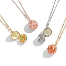 1pc Fashionable & Delicate Enamel Openable Snowflake Heart Easter Egg Pendant Necklace, Suitable For Women's Sweet & Elegant Party Jewelry, Unique Bag/Keychain Pendant, Christmas & Easter Gift - Openable Easter Egg Pendant Necklace - View 4