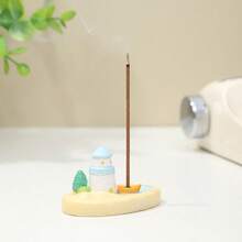 1 pièce Brûleur d'encens et support en résine de mini maison d'île créative et mignonne (bâtons d'encens non inclus), accessoire de décoration d'intérieur de style zen, cadeau de conception originale pour l'anniversaire, Noël, la Saint-Valentin - Multicolore - Voir 7