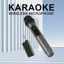 可充电无线手持麦克风，电池续航时间长达8小时，适用于直播/卡拉OK/会议等场合，即插即用