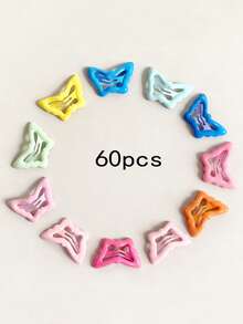 6/10/25/60pcs Oil Drop BB Clips, Colorful Butterfly Elegant Hair Clips, Versatile Daily Casual Hair Accessories, Look Great Any Way You Clip Them - Multicolor - View 9