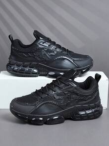 时尚休闲复古运动训练鞋，男士户外运动鞋，时尚男士运动鞋跑步鞋 - 黑色 - 查看 4