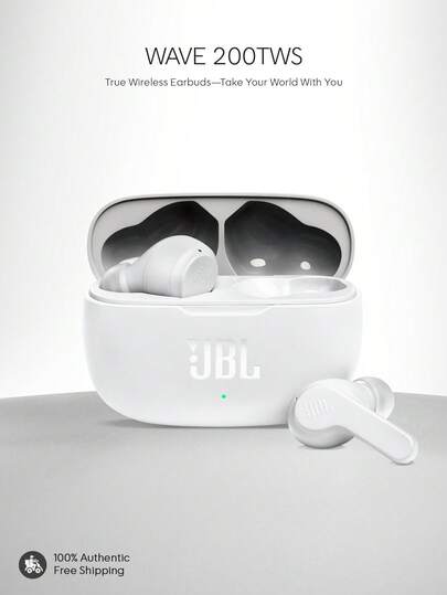  JBL Vibe 200TWS Trådlösa In-Ear-hörlurar, 20 timmars total speltid, djup bas, bekväm passform, IPX2-vattentåliga, kompakta och bärbara