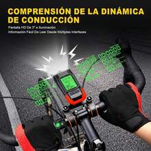 Luces para Bicicleta 2 en 1 con Ciclocomputador con GPS, LED Recargables con Luz Trasera, Linterna de  Impermeable para Bicicleta de Montaña y Carretera,Registra Velocidad,Distancia y Tiempo - 1 - Ver 2