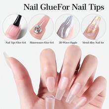 15ml Pegamento de uñas transparente, requiere curado con luz UV y gel de uñas de larga duración, se usa para manicuras DIY en casa o como regalo para mujeres - transparente - Ver 5