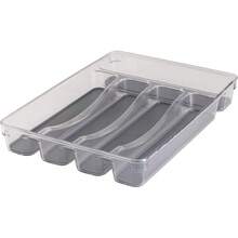 Clear Plastic Utensil And Cutlery Drawer Organizer Tray With 5 Compartments, Expandable Kitchen Drawer Divider For Storage, Adjustable Flatware Organizer For Forks Spoons Knives, Non-Slip Cutlery Tray Insert For Utensils, Junk Drawer Organizer With Dividers For Kitchen Cabinets, Countertop, Dorm Room, Desk, Office, Easy To Clean, Space Saving Drawer Organizer For Home, Kitchen Tools And Gadgets Storage - 1 - 查看 5