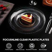 10 Inch Clear Plastic Plates, 100 Count Disposable Heavy Duty Dinner Plates, Premium Hard Plastic For Weddings, Parties & Events - MultiWarna - View 6