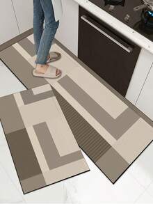 超细纤维厨房地垫，吸水吸油，防滑，快干，可洗，简约奢华风格，适用于浴室、淋浴房
