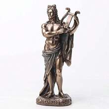 Veronese Design 6 1/4 Inch Tall Greek God Apollo Playing Lyre Cold Cast Resin Bronze Finish Sculpture - 如圖 - 查看 1