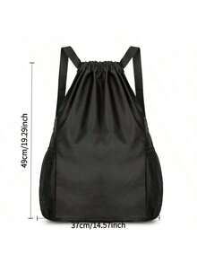 1个新款抽绳背包，球类收纳袋，时尚运动风，大容量，男女通用，适合旅行、健身、球类运动