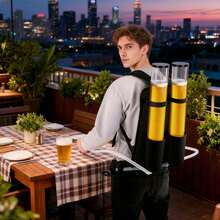 RustyVioum 6L Dual Barrel Backpack Drink Dispenser Beer Dispenser Backpack Portable Drink Dispensers Plastic Beverage Dispensers Beer Backpack Dispenser For Bar Party Outdoor - Black and Transparent - View 10